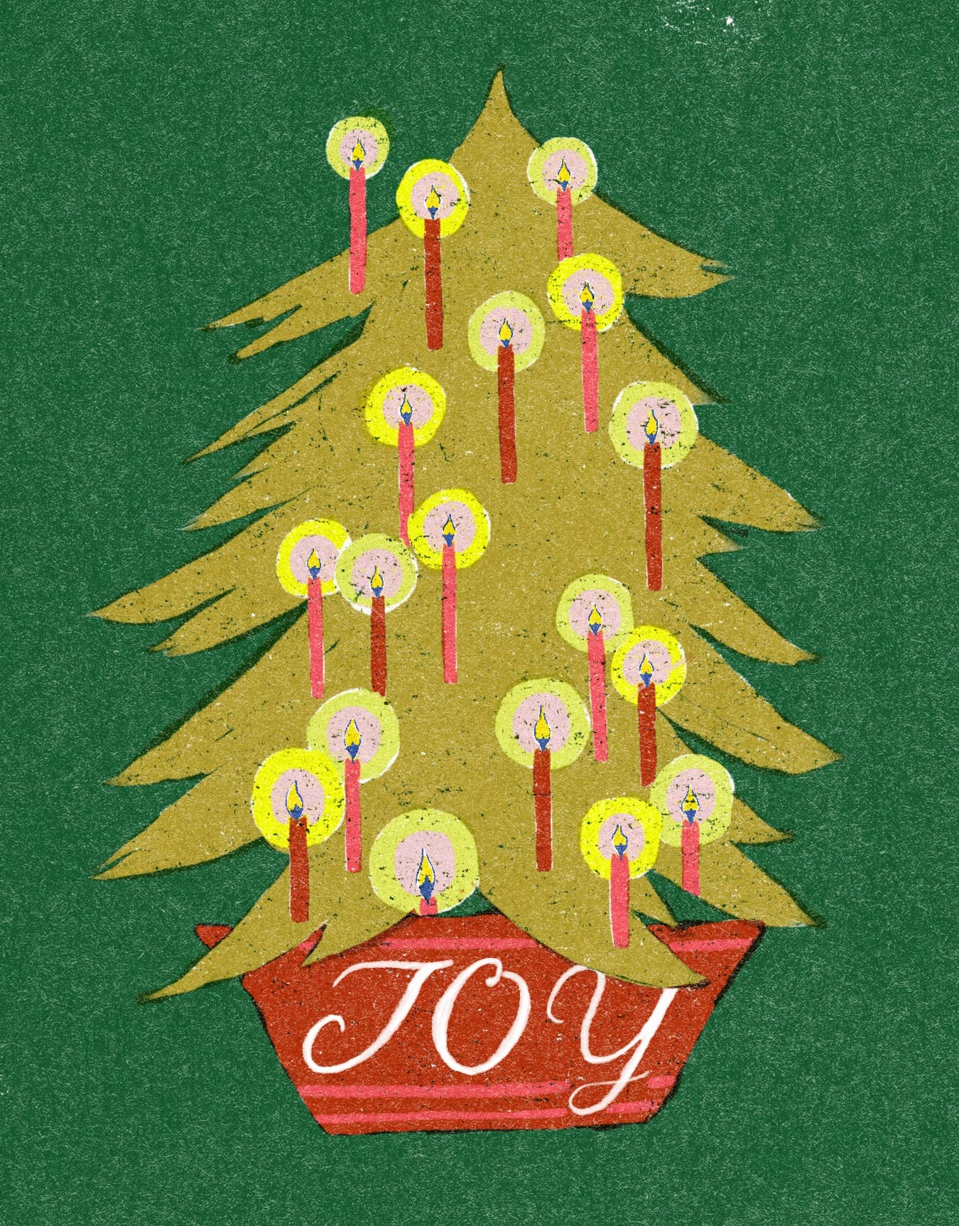 Joy Candle Tree Card