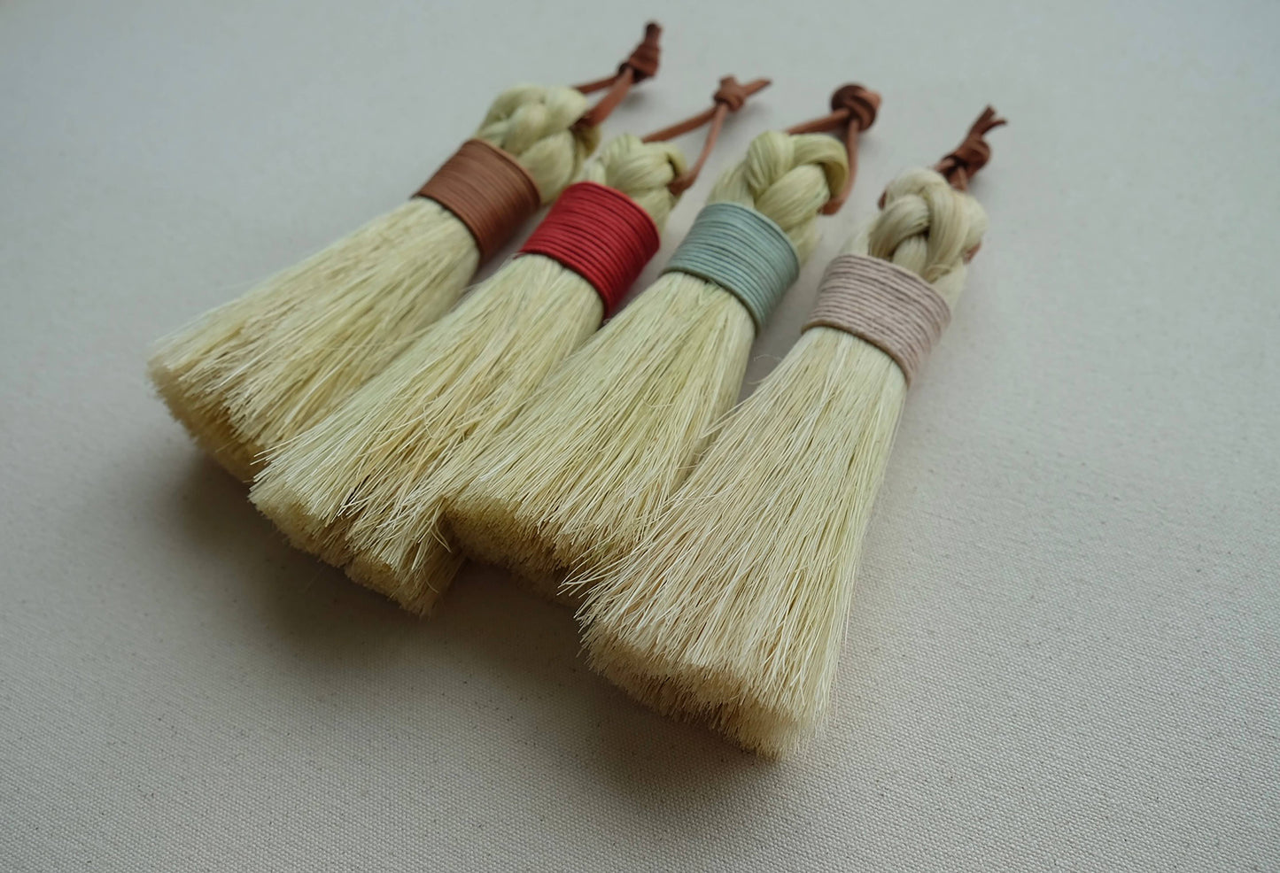 Round Whisk Table Broom | Handmade | Tampico | Minimal: Mint