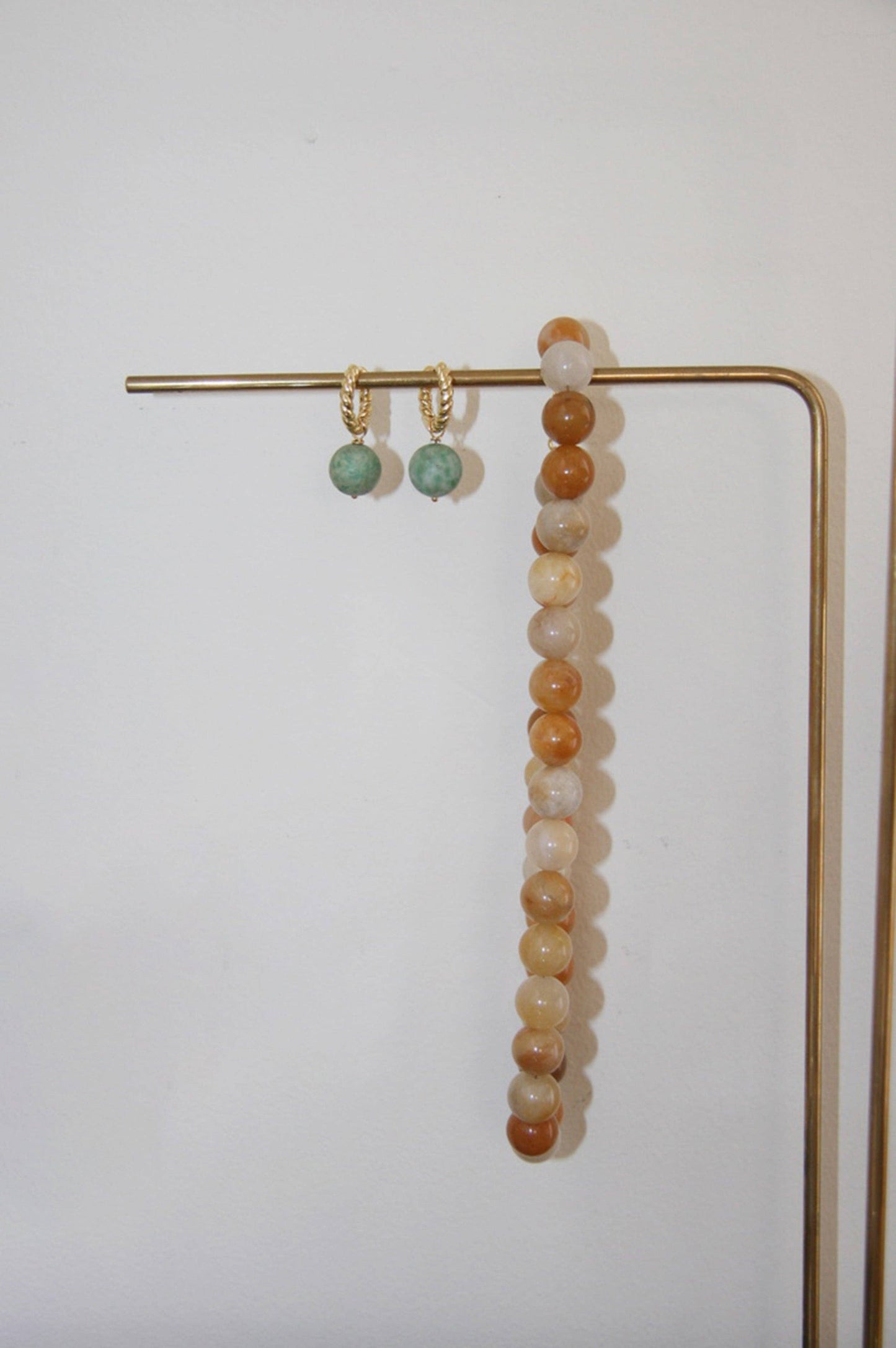 Caramel Yellow Topaz Beaded Necklace: 18"