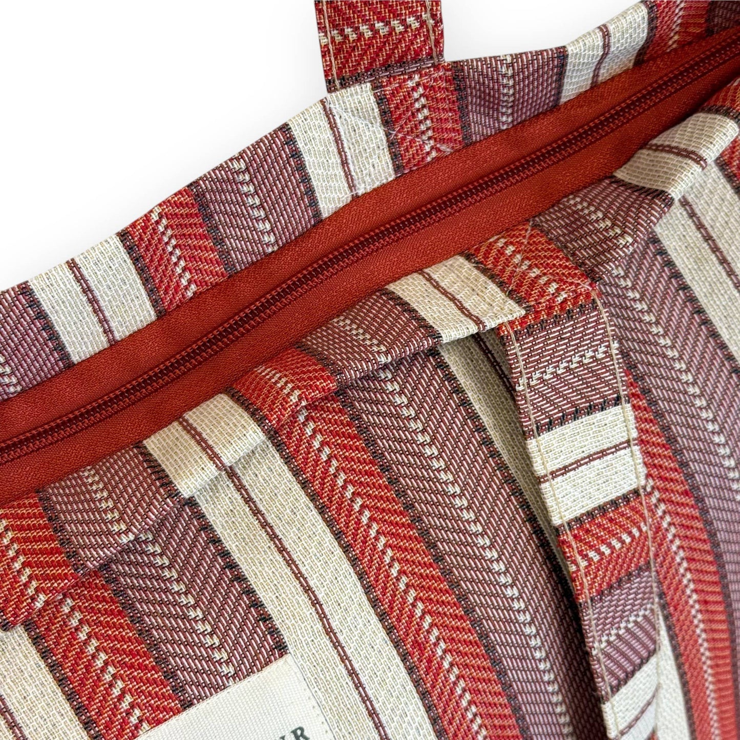 Zippered Tote in Summer Stripe - Large