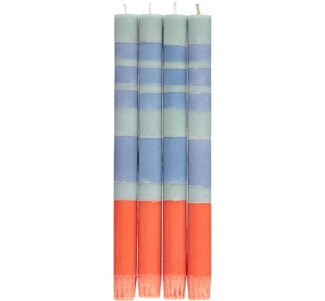 British Colour Standard Dinner Candles - Opaline, Pompadour & Rust