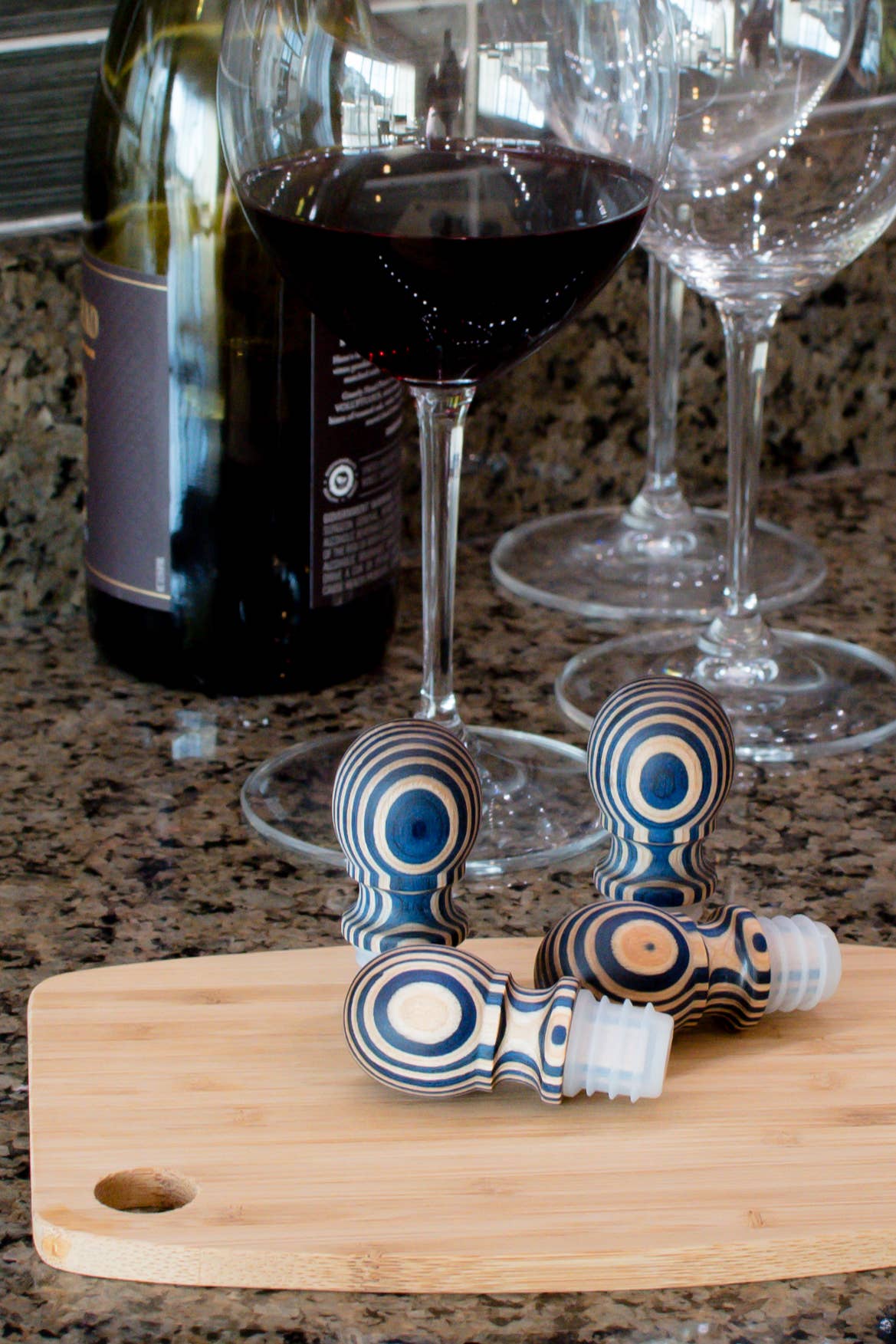 3" Blue Pakka Bottle Stopper - Carded