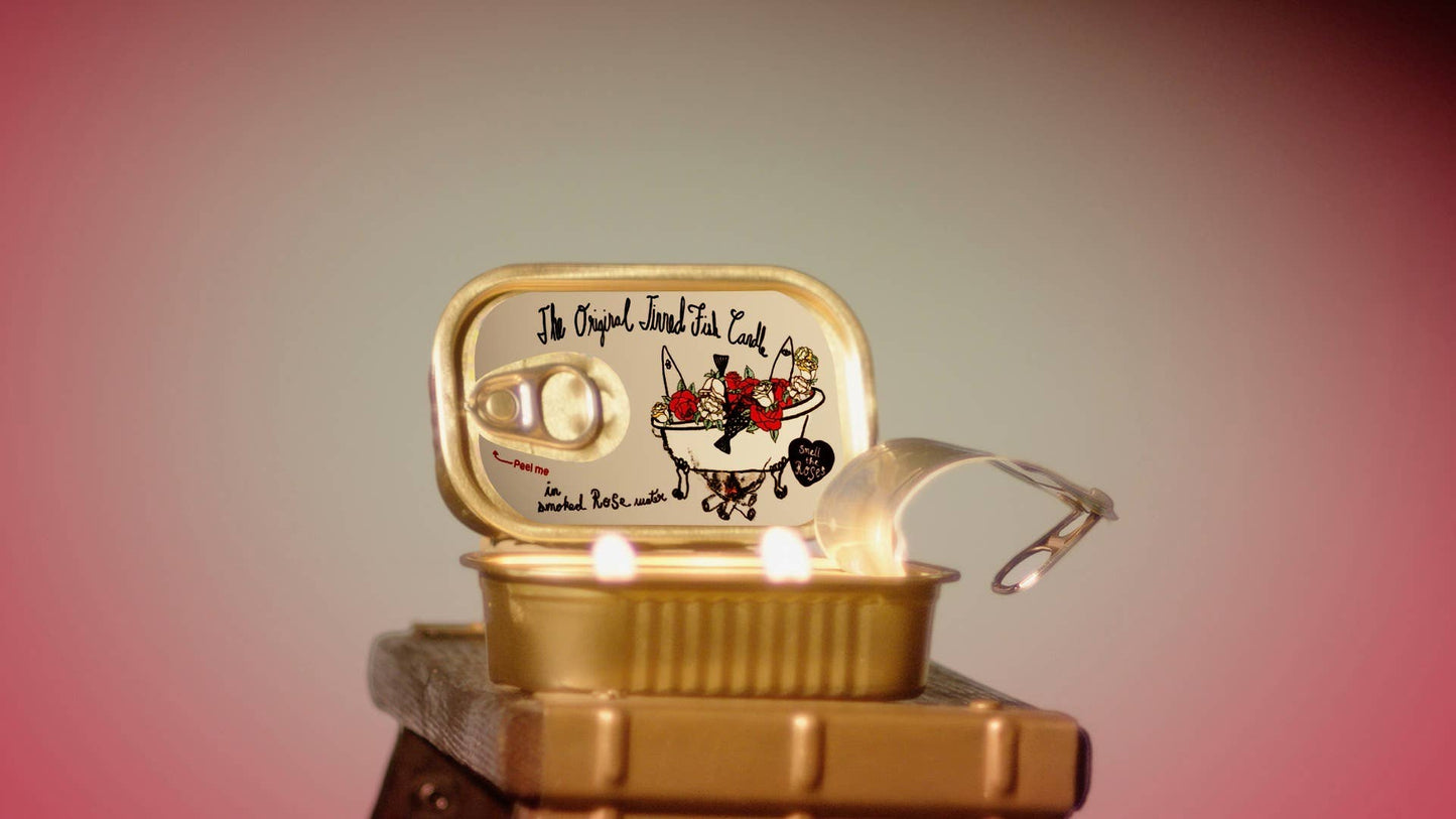 Tinned Fish Candle - Smoked Rose Water Handmade Soy Wax