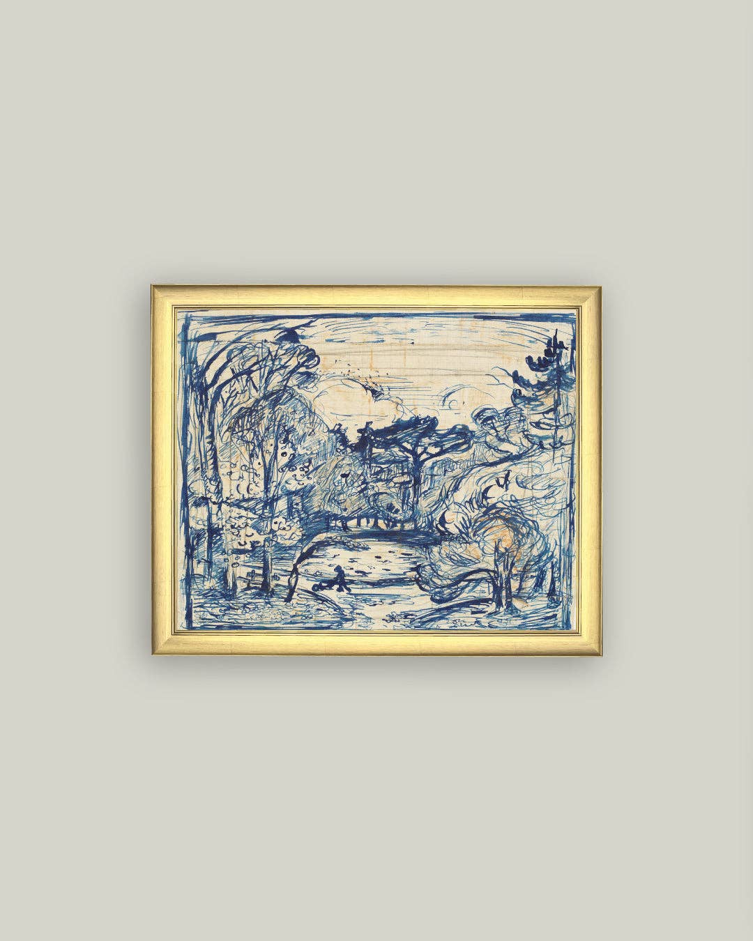 Forest with Woodcutter: 11x9