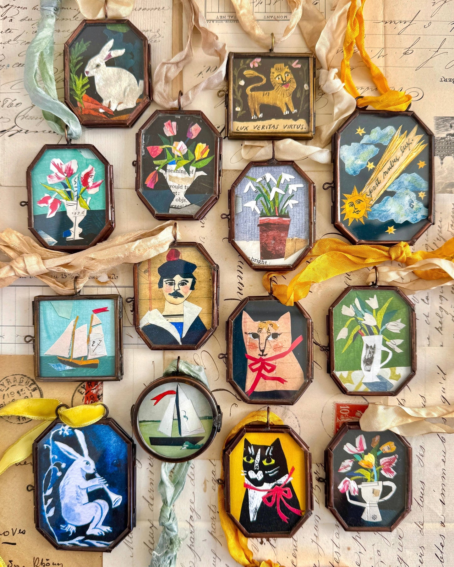 White Tulips - Handmade Art Locket