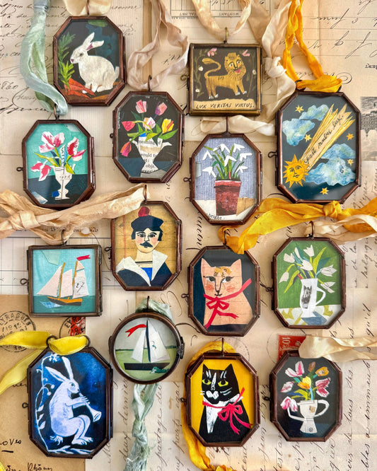 Tuxedo Kitty - Handmade Art Locket