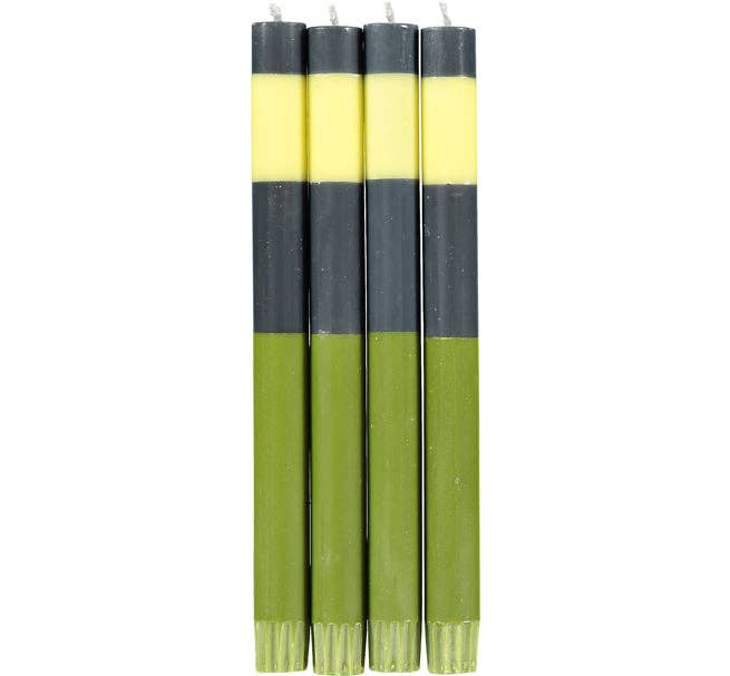British Colour Standard Dinner Candles - Olive, Indigo & Jasmine