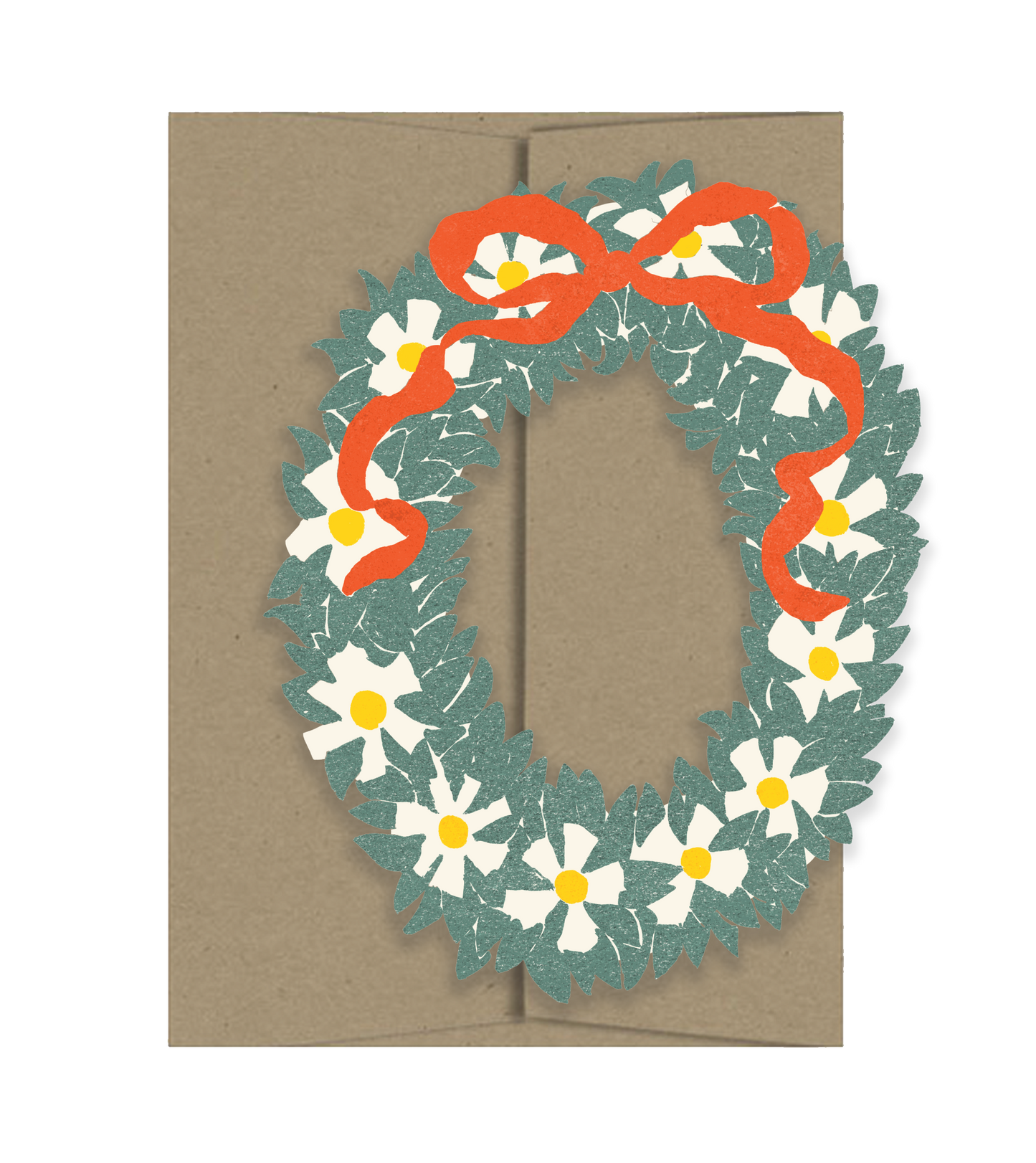 Flower Wreath - Die Cut Card