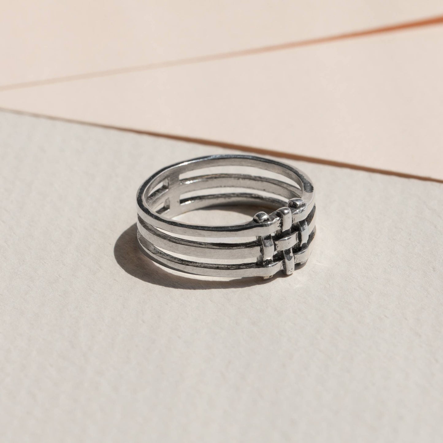 Crosshatch Ring- Sterling Silver: 7