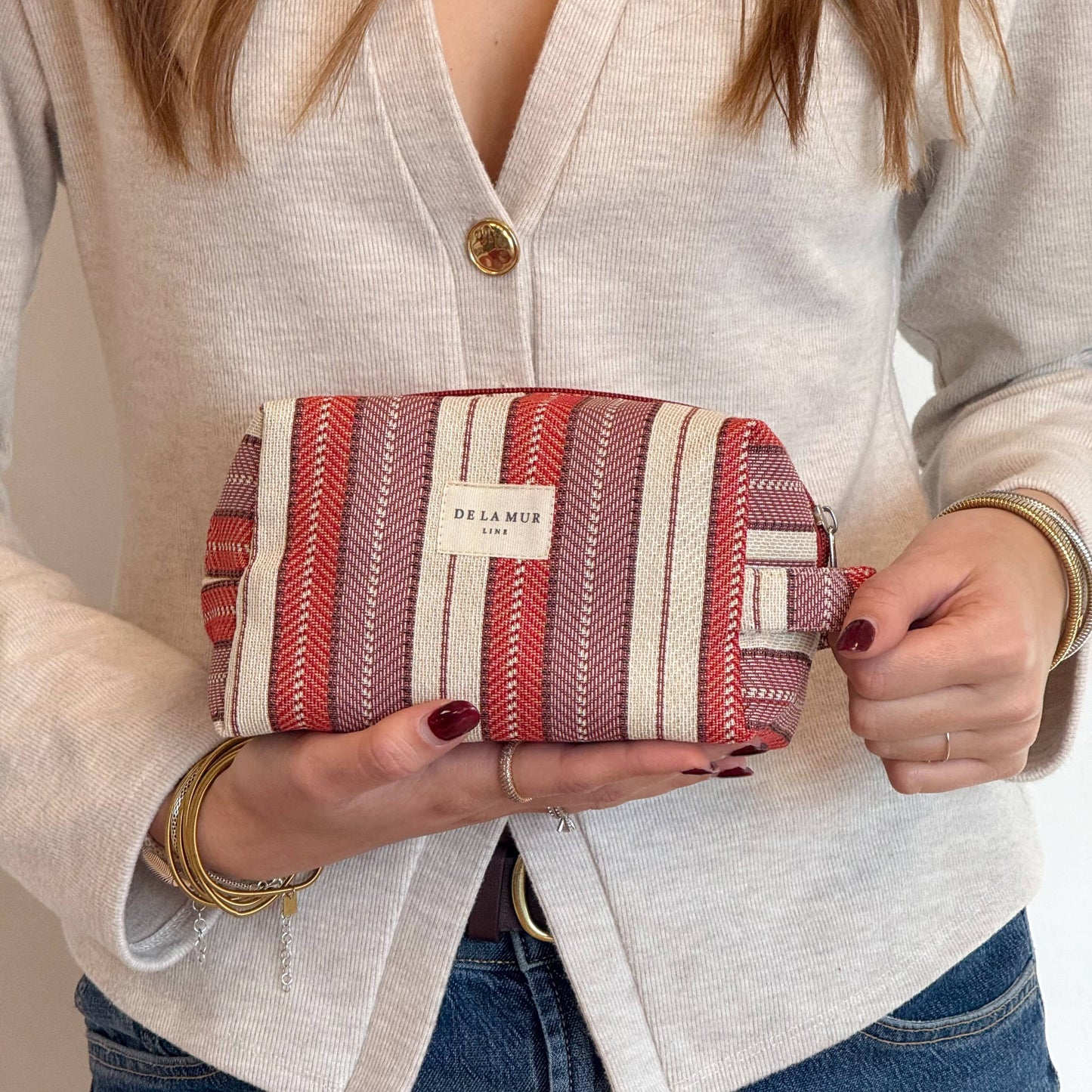 Squared Makeup Bag in Summer Stripe