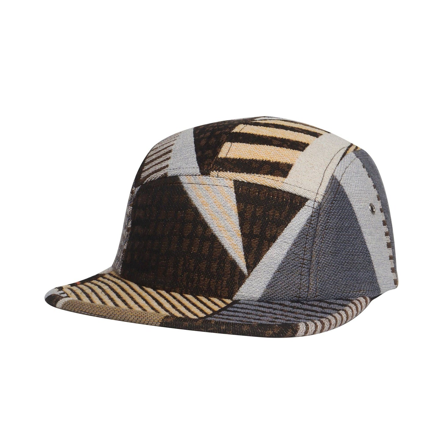 Hatphile Random Patch Jacquard 5 Panel Hat Camp Cap: Large