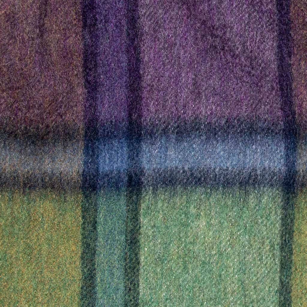 Pure Wool Tartan Check Scarf: Camel Thomson