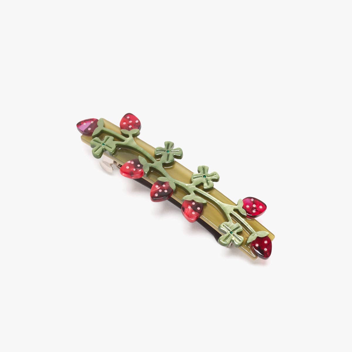 Wild Strawberry French Barrette Acetate Hair Clip Accessory