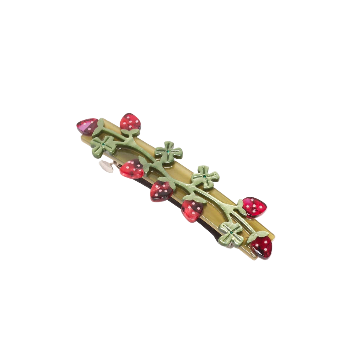 Wild Strawberry French Barrette Acetate Hair Clip Accessory