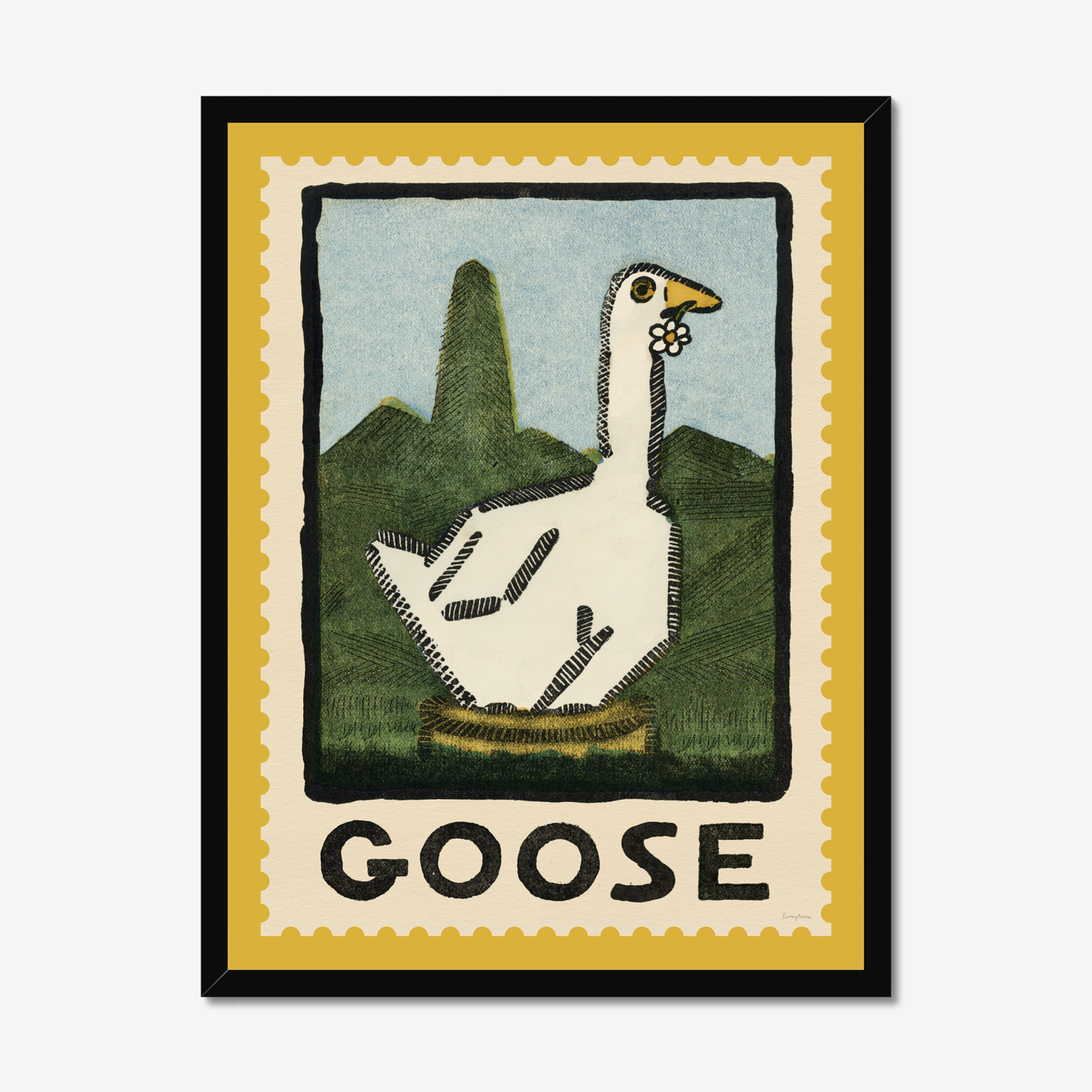 Goose Vintage Stamp Fine Art Print
