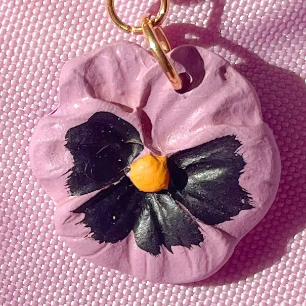 Purple Pansy Bag Charm