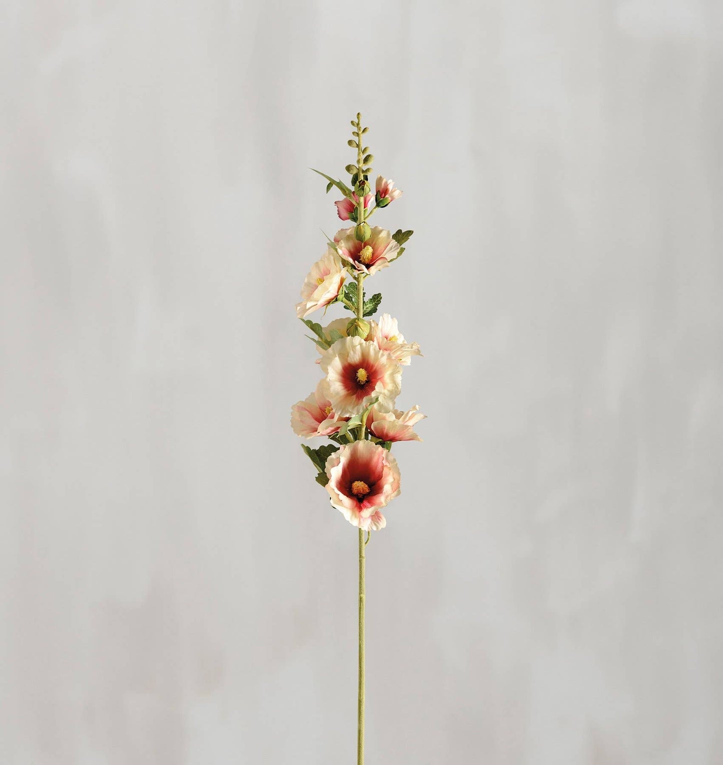 Pink Hollyhock Floral Pick