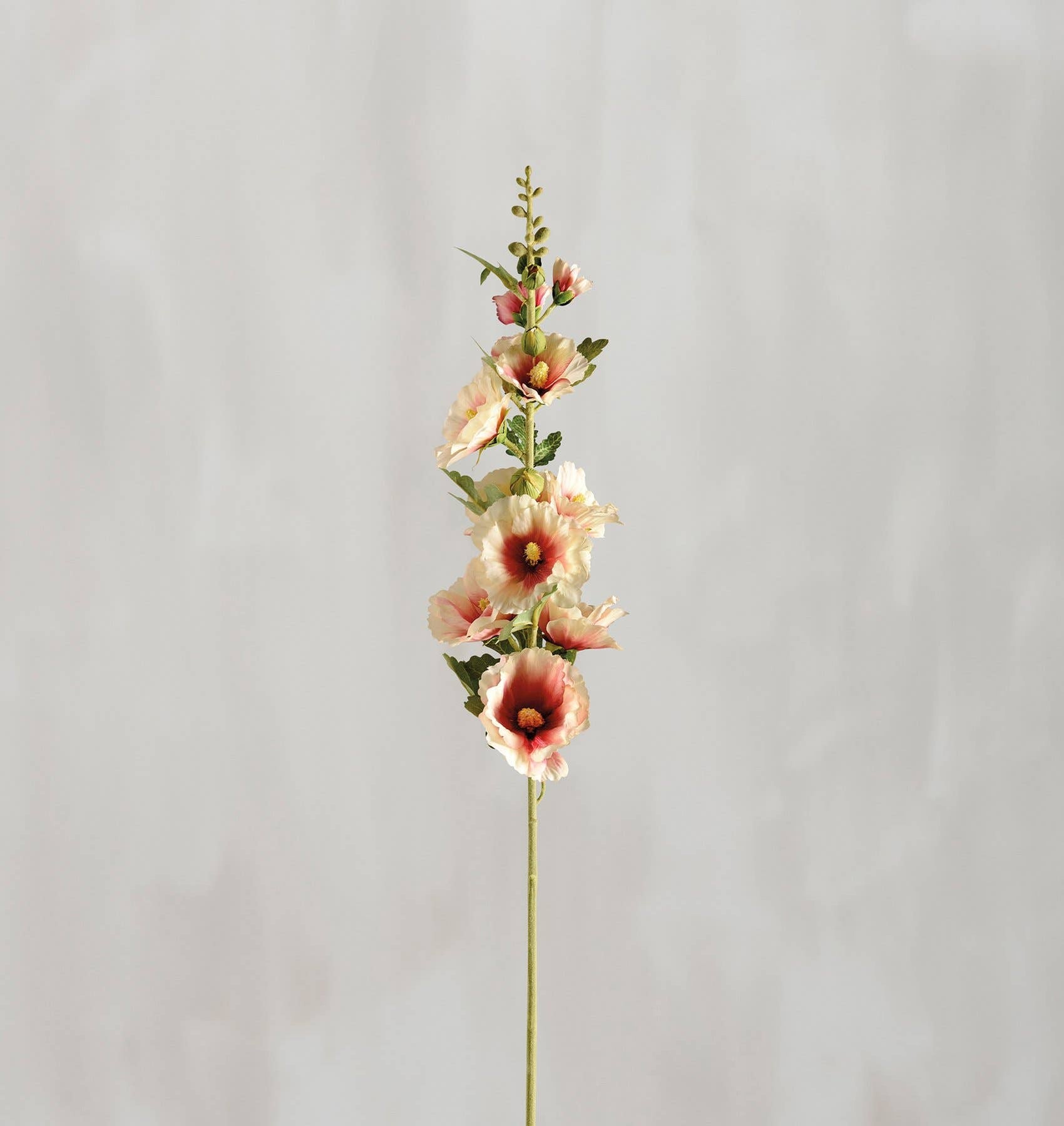 Pink Hollyhock Floral Pick