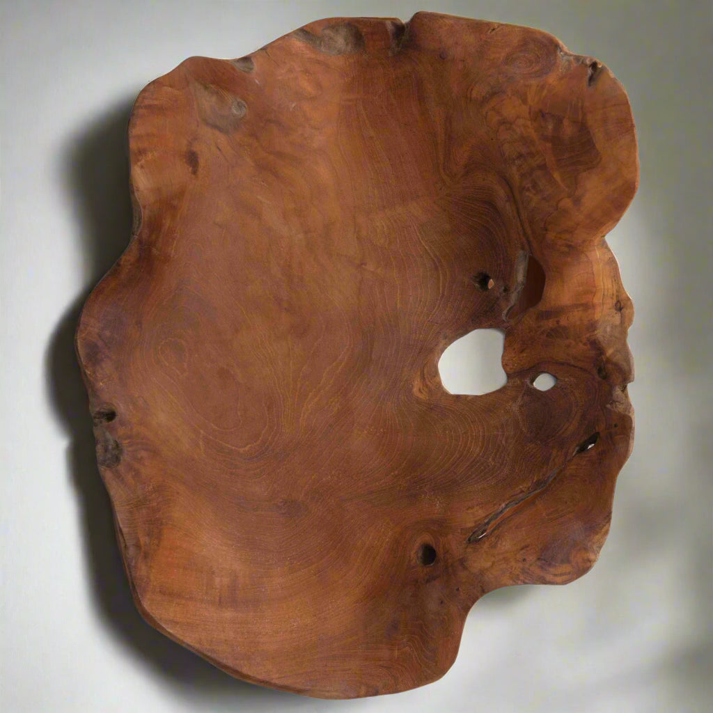 Hand-Carved Teak Wood Bowl