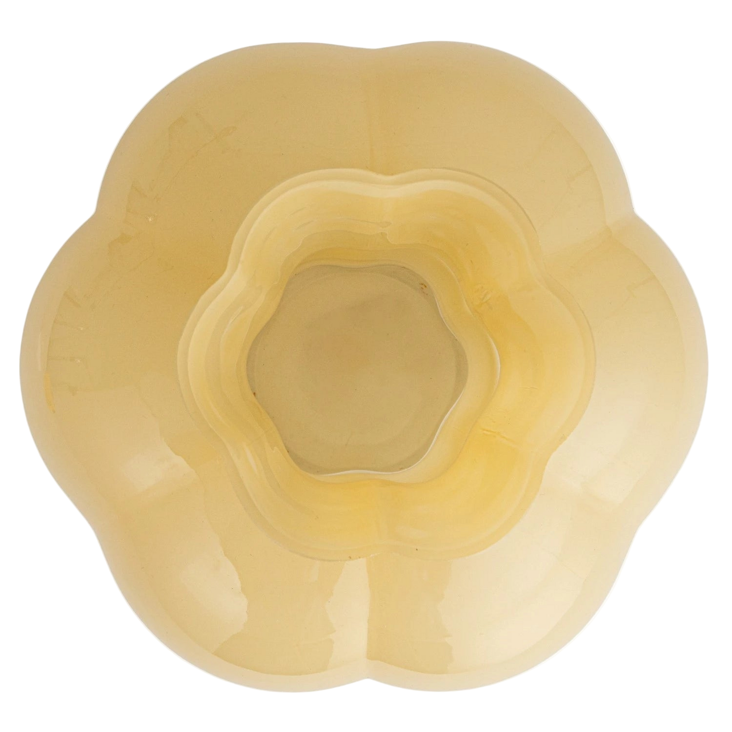 Glass Pleated Vase, Opaque Yellow