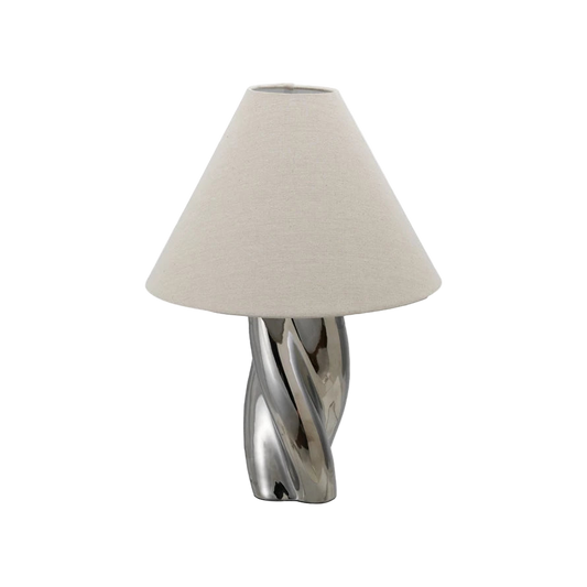 Chrome Twisted Table Lamp - Damaged Shades