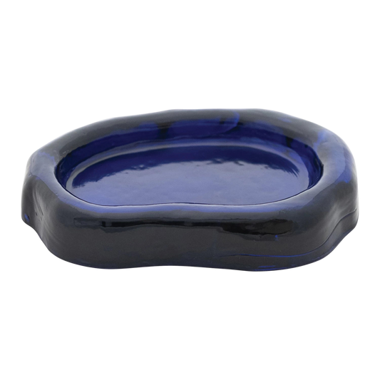 Recycled Blue Glass Dish
