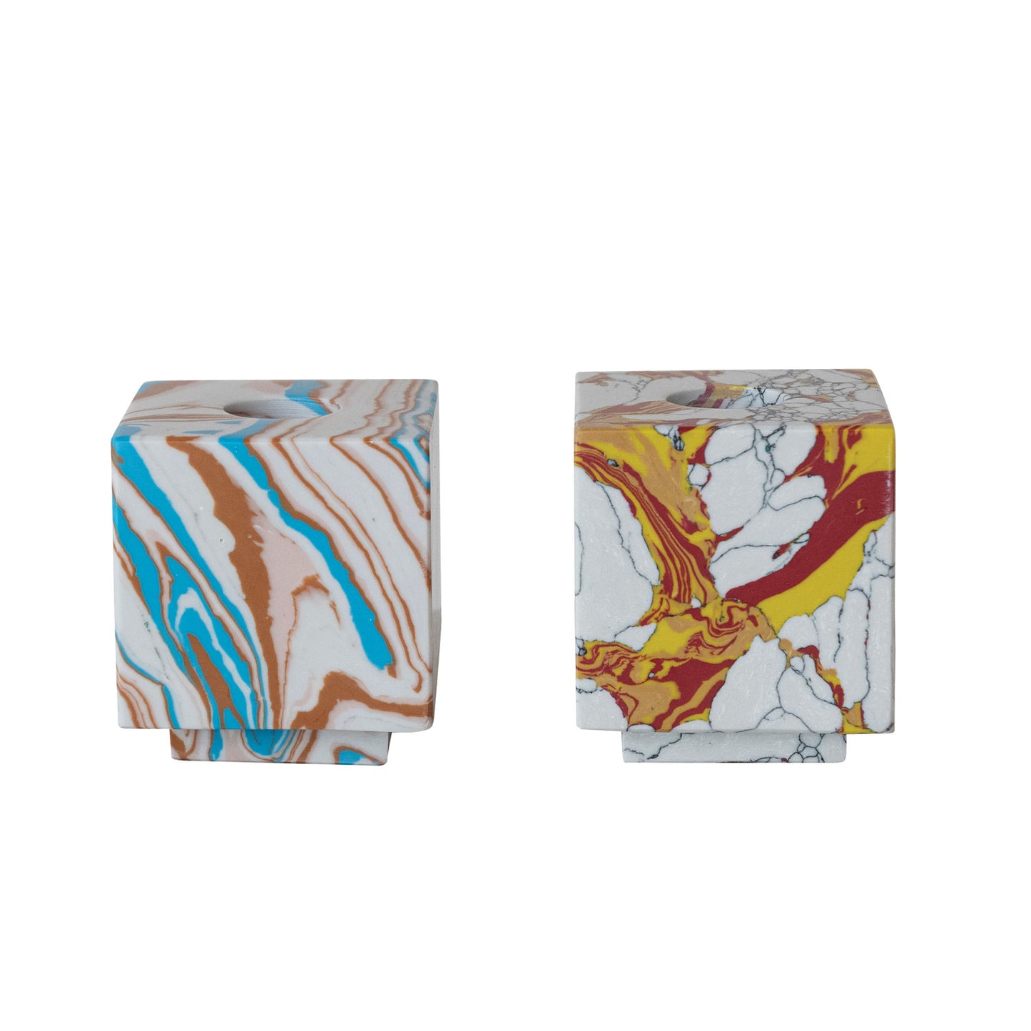 Recycled Stone & Resin Taper Holders