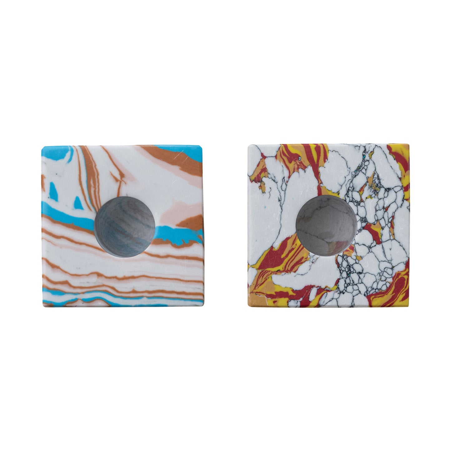 Recycled Stone & Resin Taper Holders