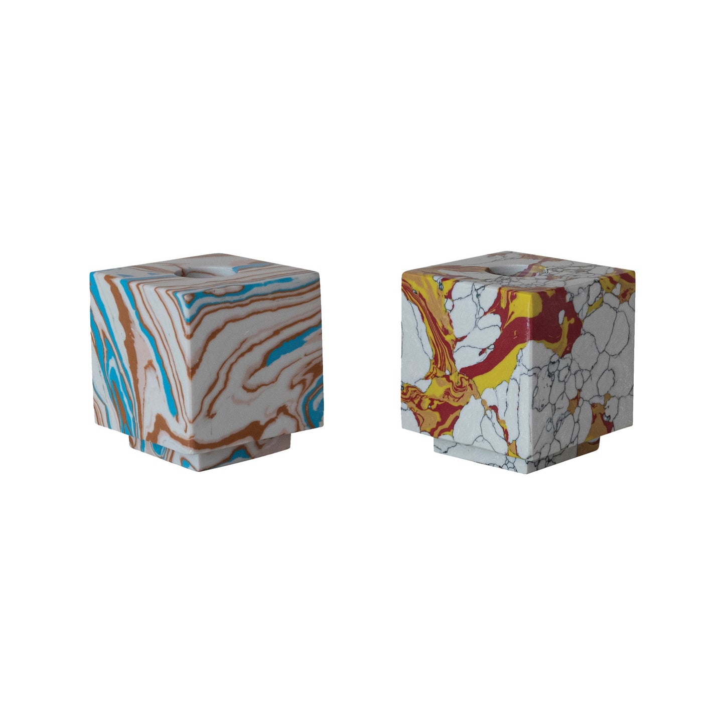 Recycled Stone & Resin Taper Holders