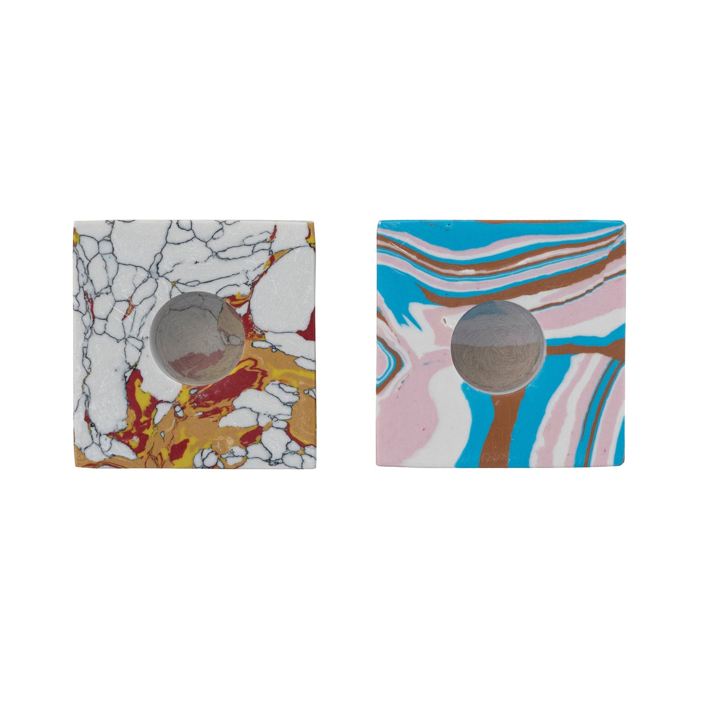 Recycled Stone & Resin Taper Holders