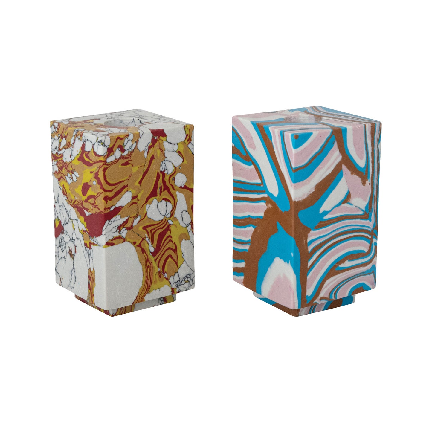 Recycled Stone & Resin Taper Holders