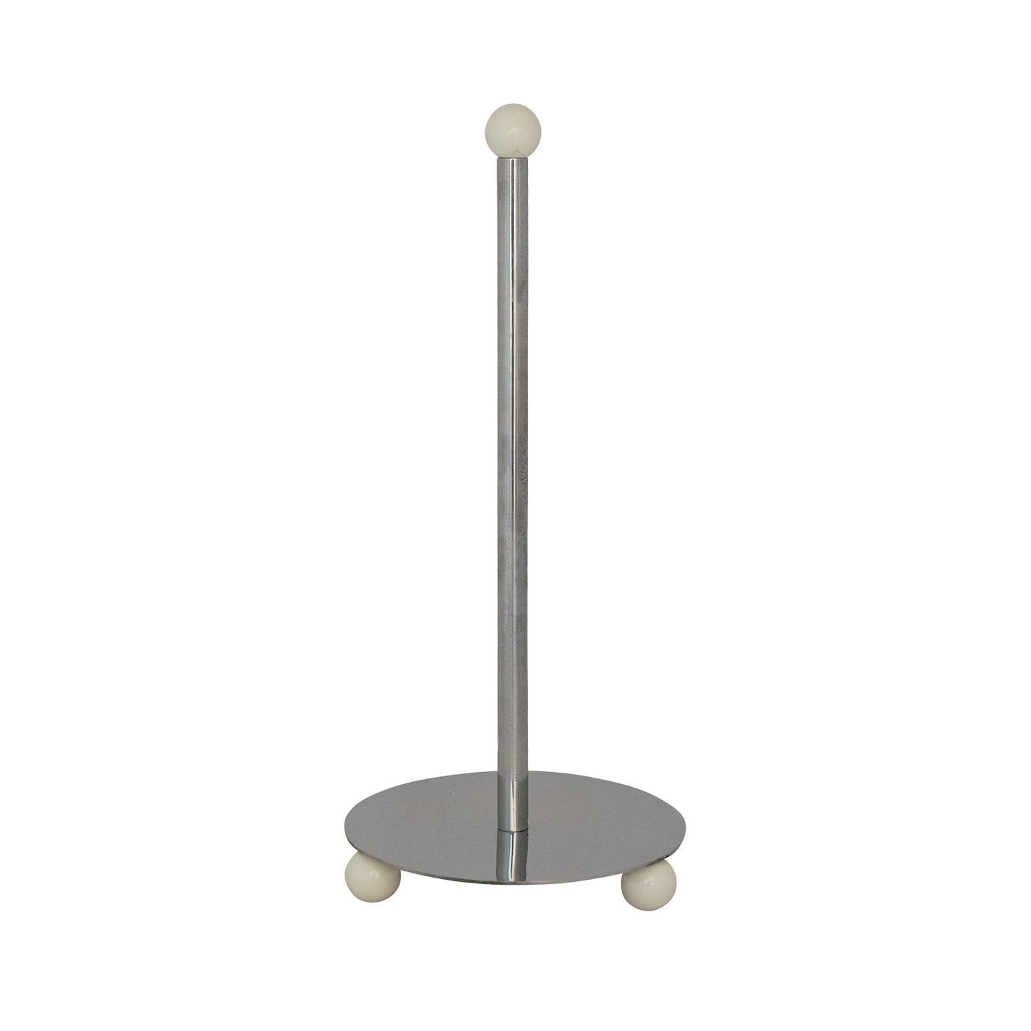 Stainless Steel Paper Towel Holder with Enameled Ball Feet & Top, KD