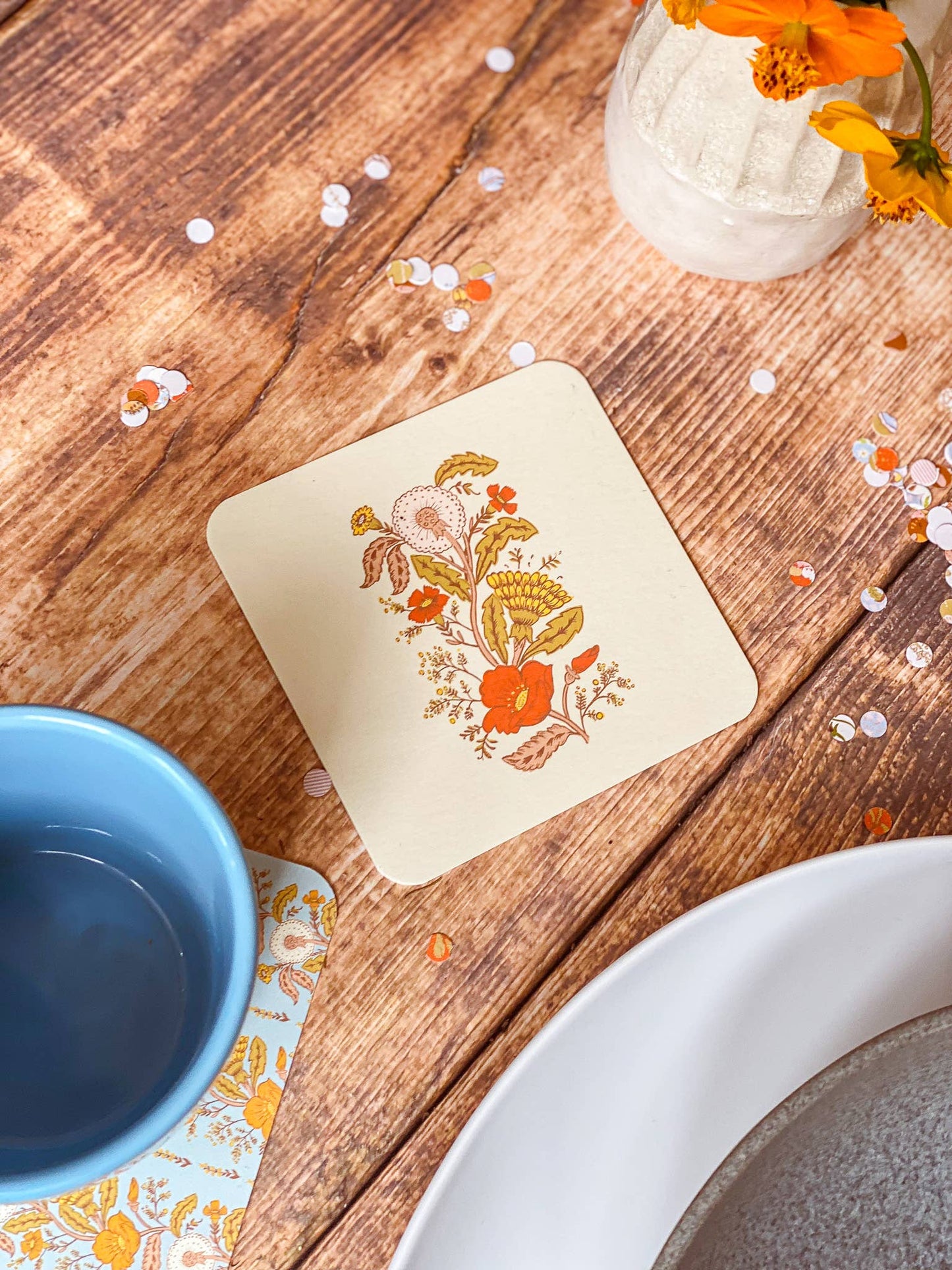 Wildflower Reverie Coaster Set-Double Sided