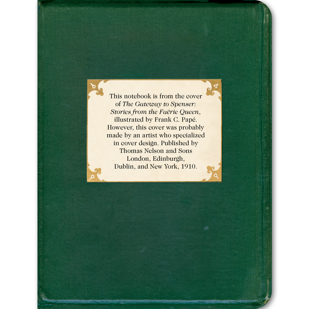 Green with Gold Roses - Vintage Book Cover Notebook