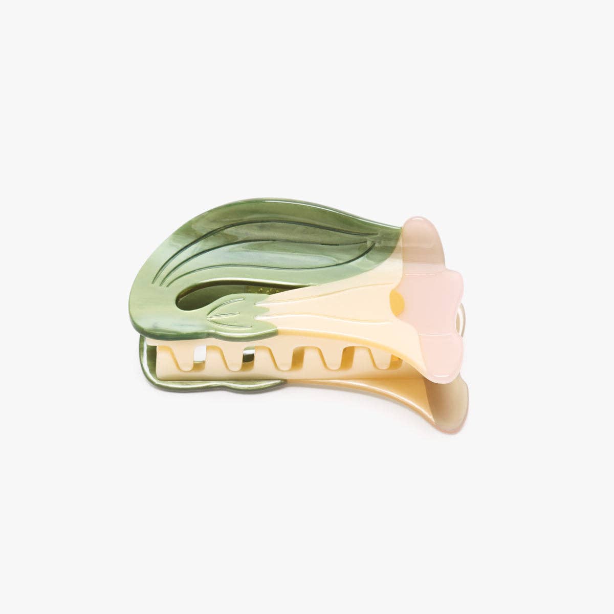 Datura White Trumpet Flower Acetate Hair Claw Clip