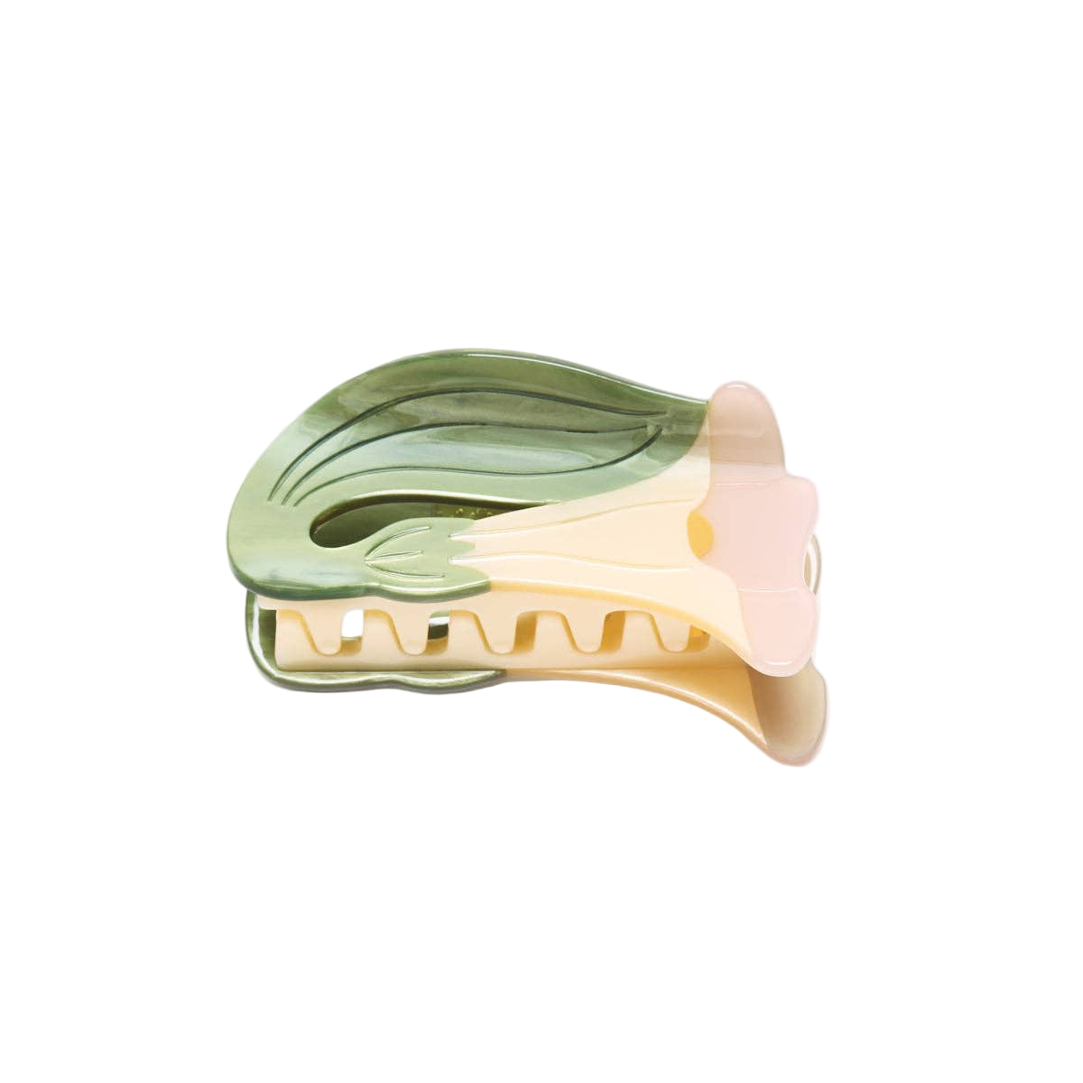 Datura White Trumpet Flower Acetate Hair Claw Clip