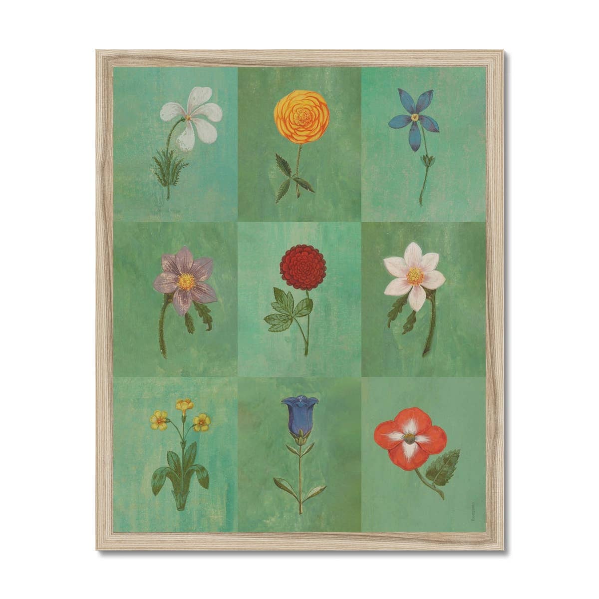 Green Festival of Flowers Fine Art Print
