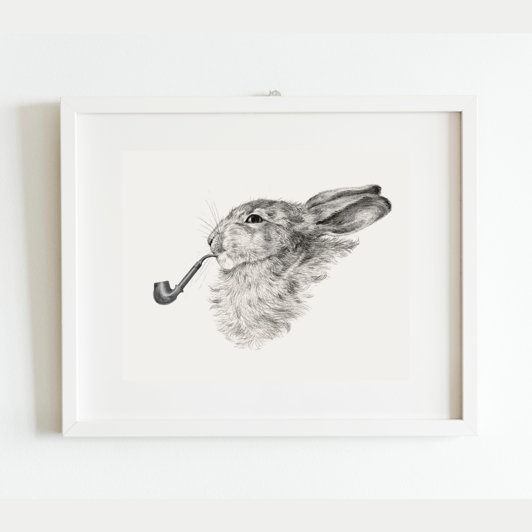 Mr. Gentleman Rabbit Antique Art Print