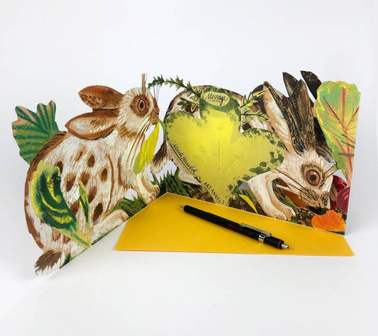 Rabbits Collage Card - Mark Hearld