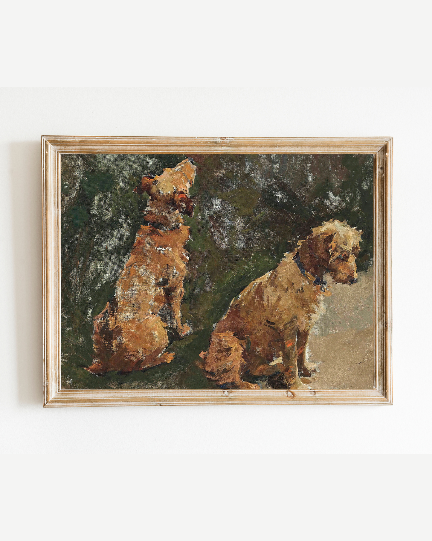 Two Pups Antique Art Print
