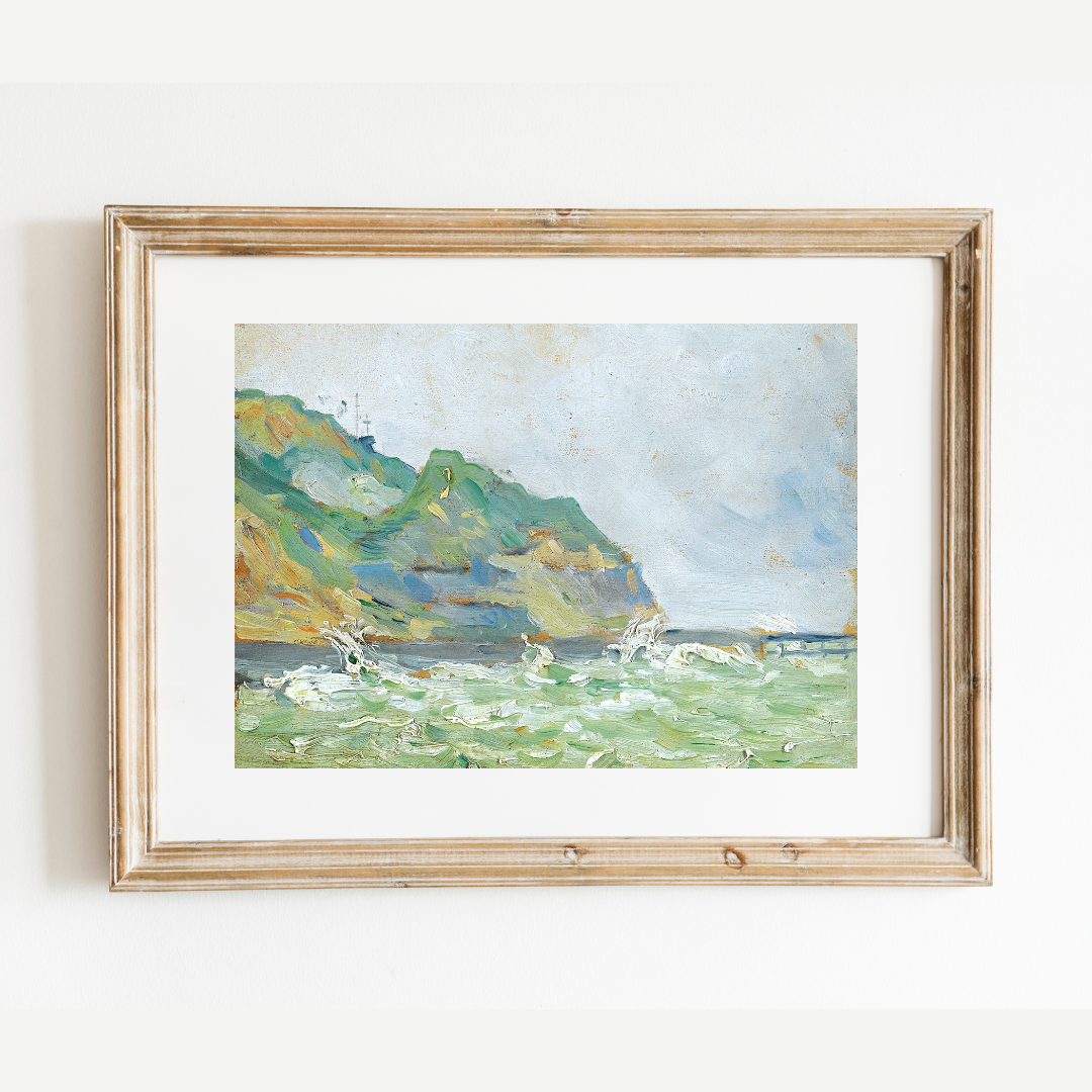 Abstract Normandy, France Antique Art Print