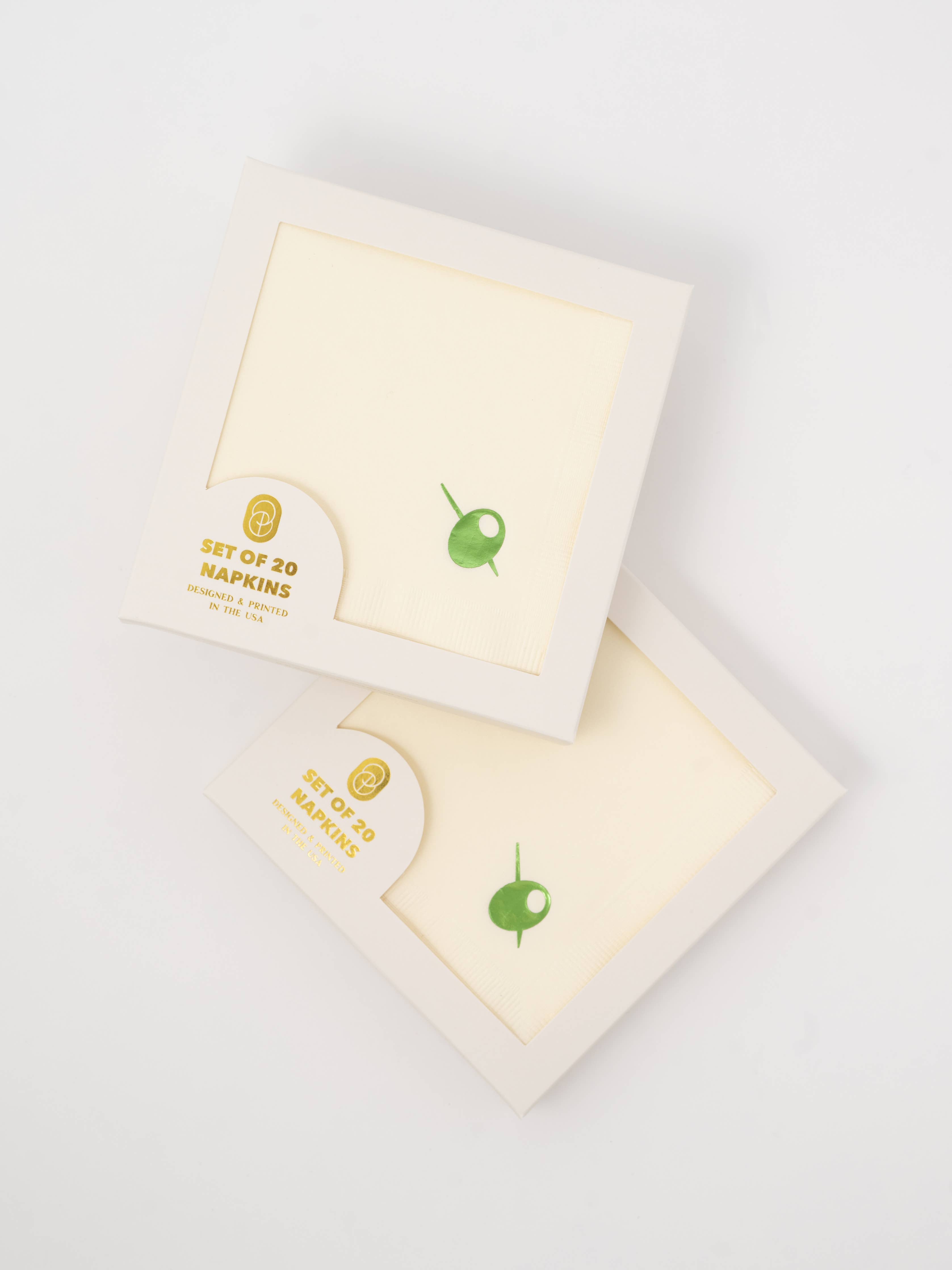 Olive Cocktail Napkins - Thumbnail 2