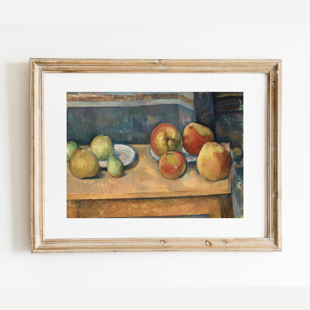 Still Life with Apples and Pears Antique Art Print