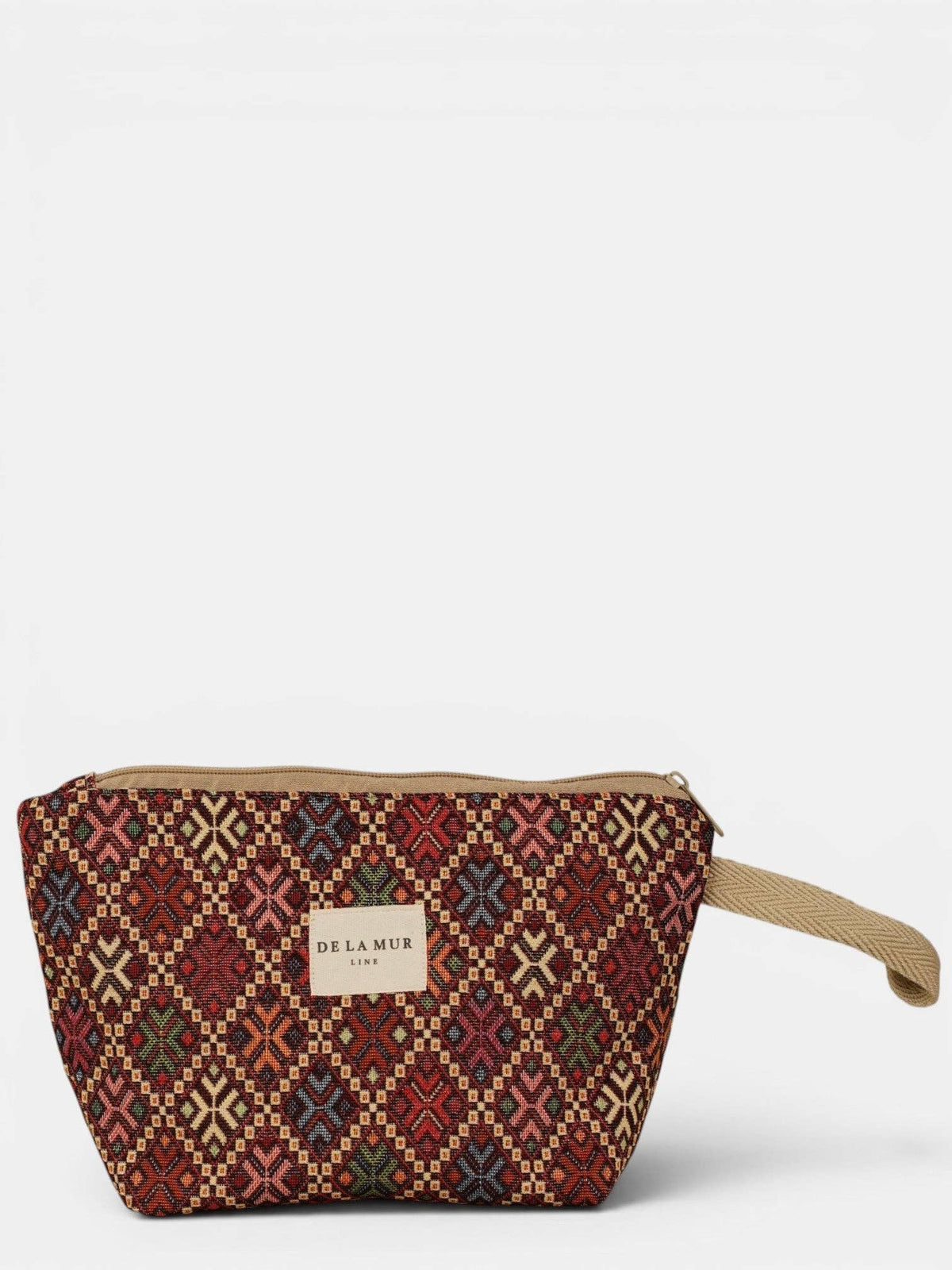 Geometric Jacquard Large Makeup Bag – Multicolor (Chic)