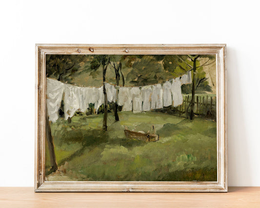 European Vintage Laundry Room Farmhouse Art Print VP15: 16x20 inches/40x50cm