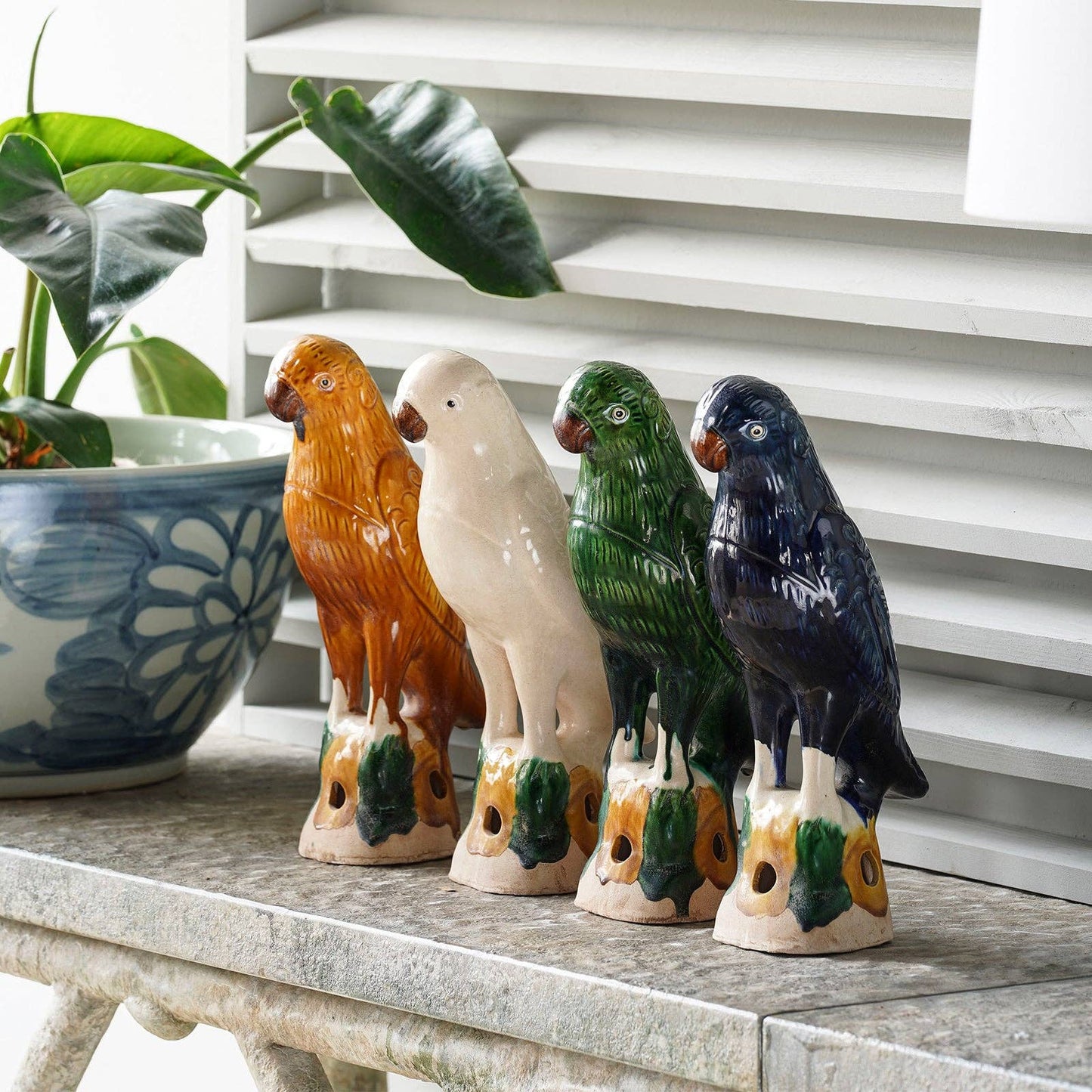 Jingdezhen Hand-Painted Porcelain Parrot