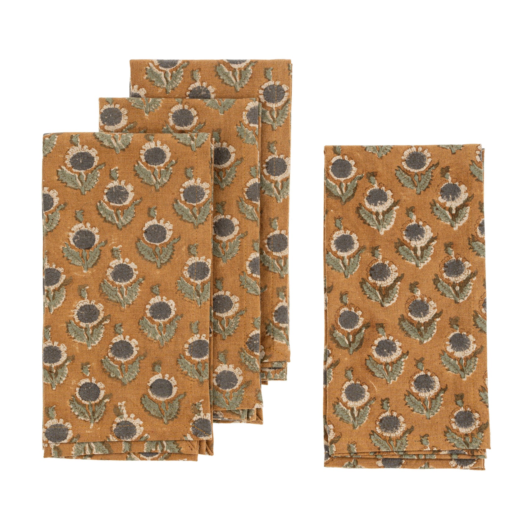 Kerala Block Print Napkins S/4, Rust