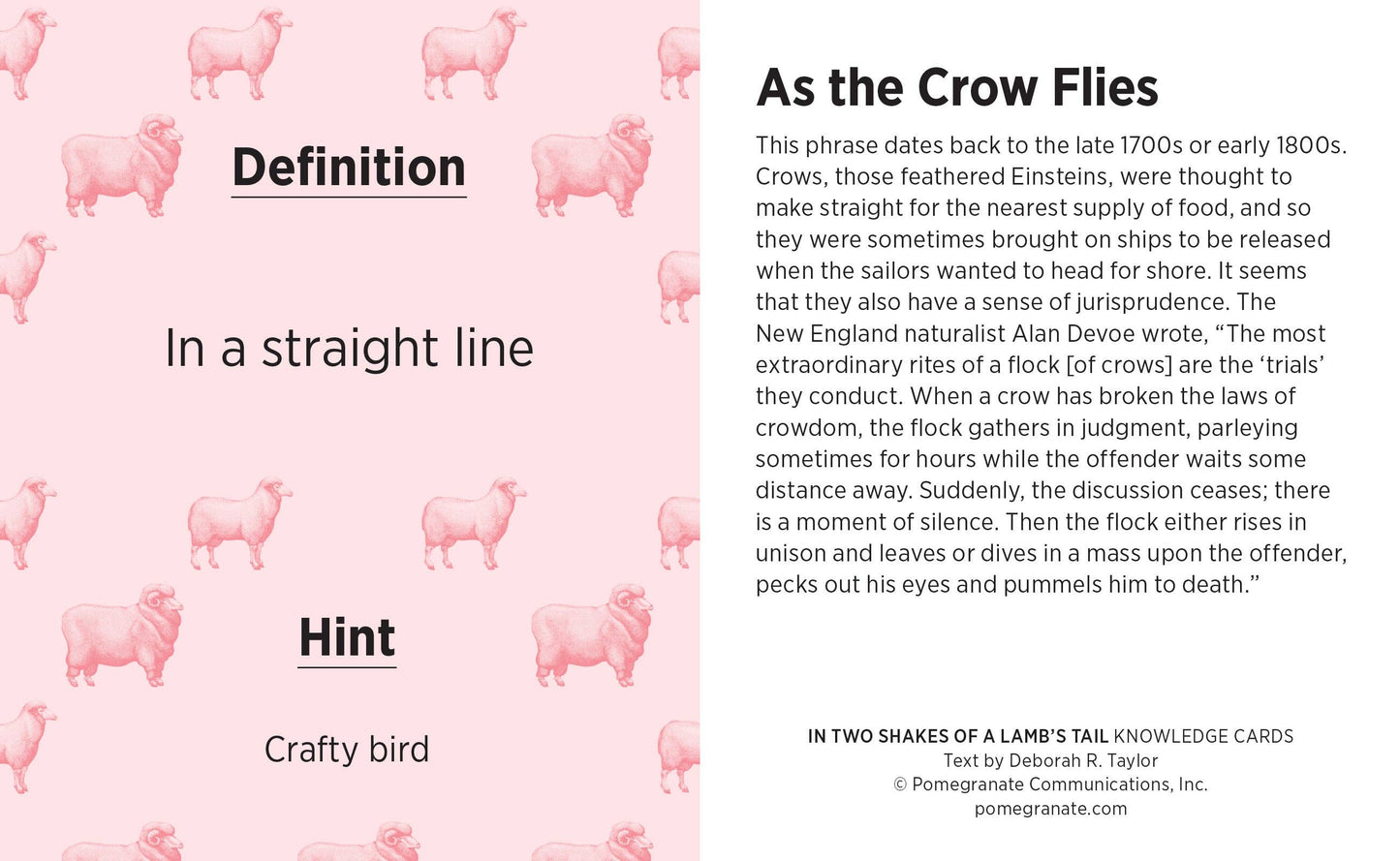 In Two Shakes of a Lamb's Tail: A Quiz Deck of Curious Sayings Knowledge Cards