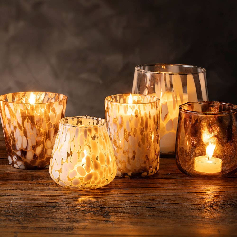 Confetti Glass Candle L - Amber Spruce