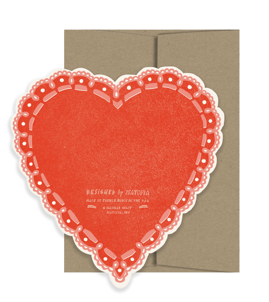 Rose Heart Die Cut Card